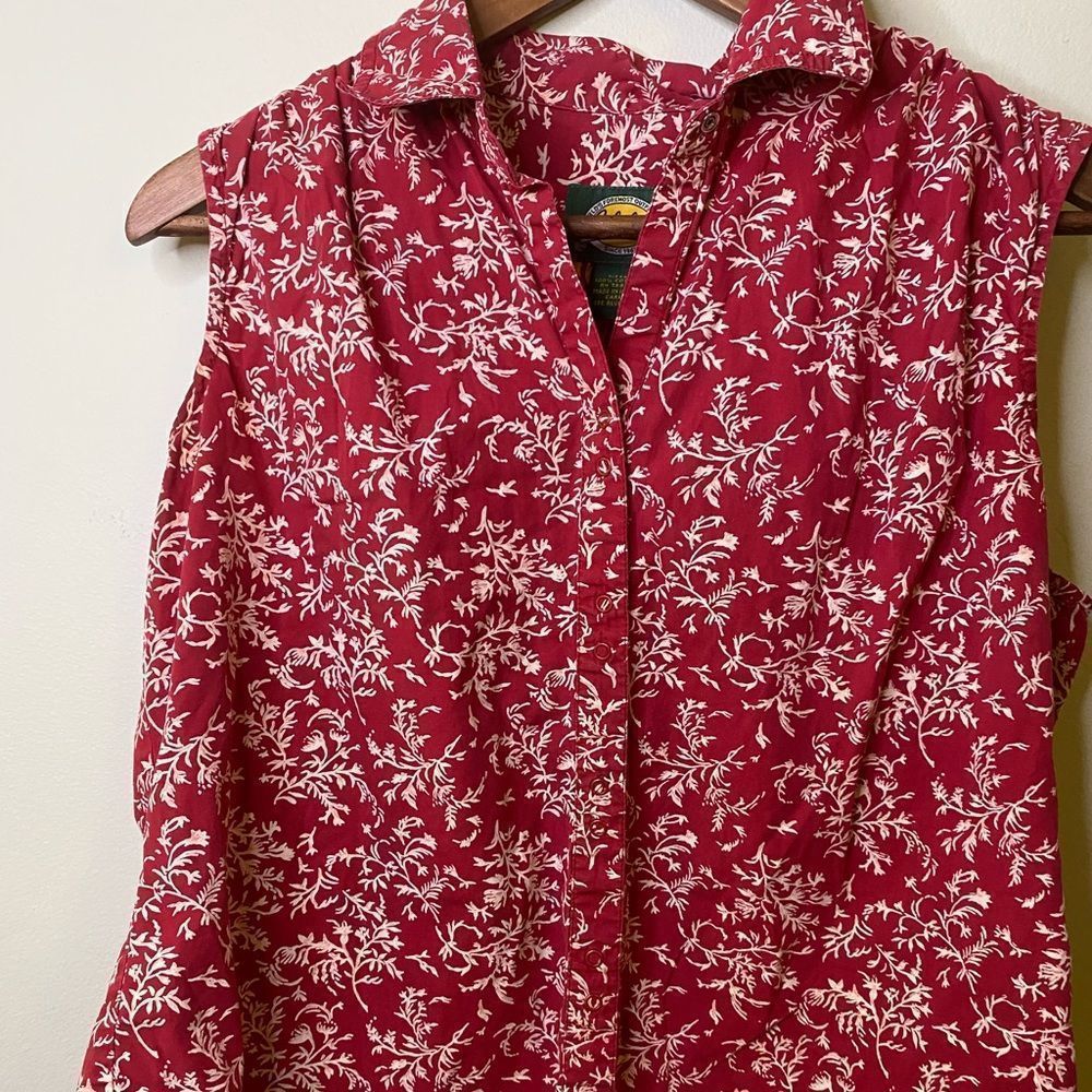 Cabela’s Womens Sleeveless Regular Fit Button-Down Shirt size large